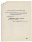 Three William Morris Agency Contracts Signed by Al Capp -- With an Impressive 12 Signatures by Capp in Total