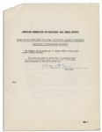 Three William Morris Agency Contracts Signed by Al Capp -- With an Impressive 12 Signatures by Capp in Total