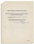 Three William Morris Agency Contracts Signed by Al Capp -- With an Impressive 12 Signatures by Capp in Total