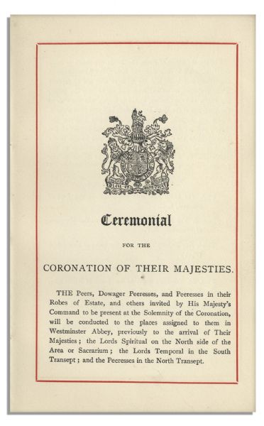 King George & Queen Mary Coronation Booklet