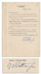 General George Patton Typed Letter Signed -- ...I have written the Adjutant to day to ship the horses...