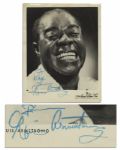 Louis Armstrong Signed 8 x 10 Photo