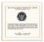 Ronald Reagan Signed Photograph of the Ronald Reagan Presidential Library in Simi Valley, California -- Double-Matted to 20'' x 10.75''