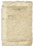 Viceroy of Peru Don Luis de Velasco, Marques de Salinas Document Signed in 1603