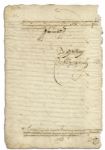 Viceroy of Peru Don Luis de Velasco, Marques de Salinas Document Signed in 1603