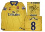 Arsenal Football Shirt Match Worn and Signed by Mikel Arteta