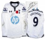 Roberto Soldado Match Worn Tottenham Hotspur Football Shirt Signed