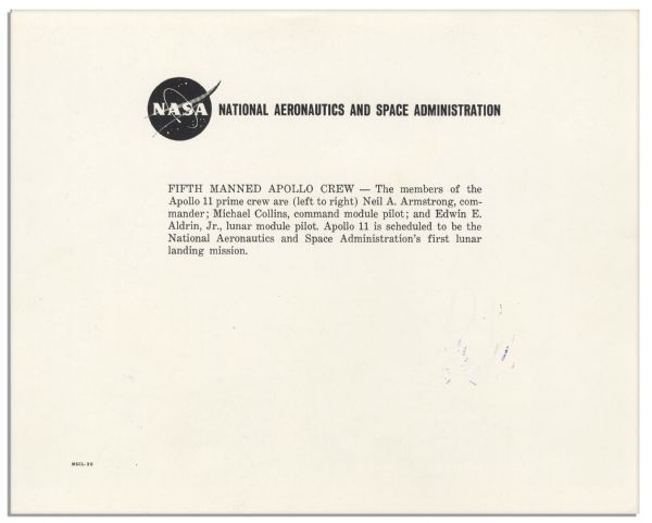 Neil Armstrong Uninscribed 10'' x 8'' Apollo 11 Photo Signed -- With PSA/DNA COA