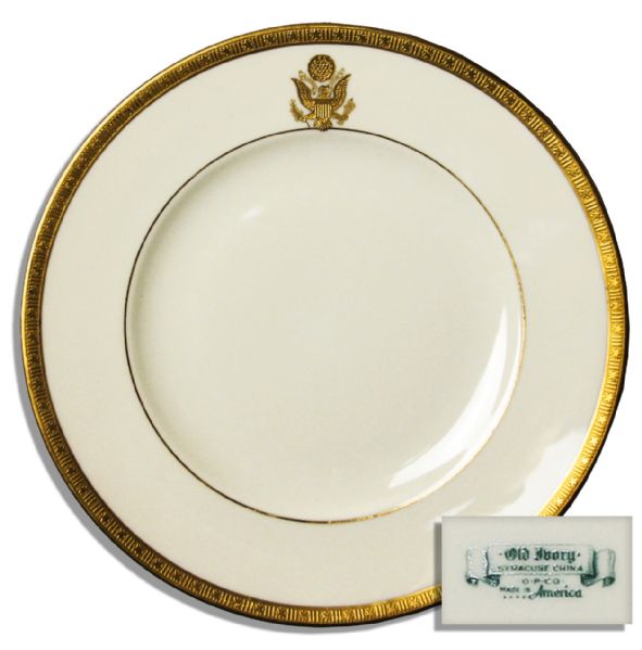 Presidential Travel China Plate by Syracuse -- Likely Used on Presidential Rail Car ''Ferdinand Magellan''