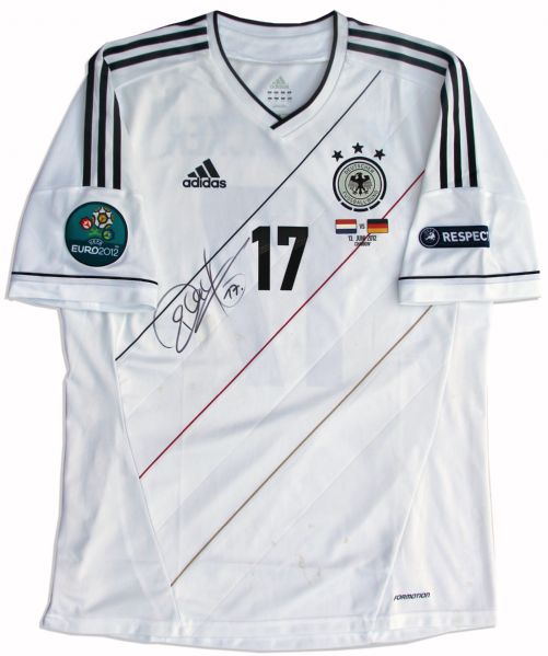 Per Mertesacker Match-Worn Jersey Signed -- Germany Jersey From the 2012 European Championship
