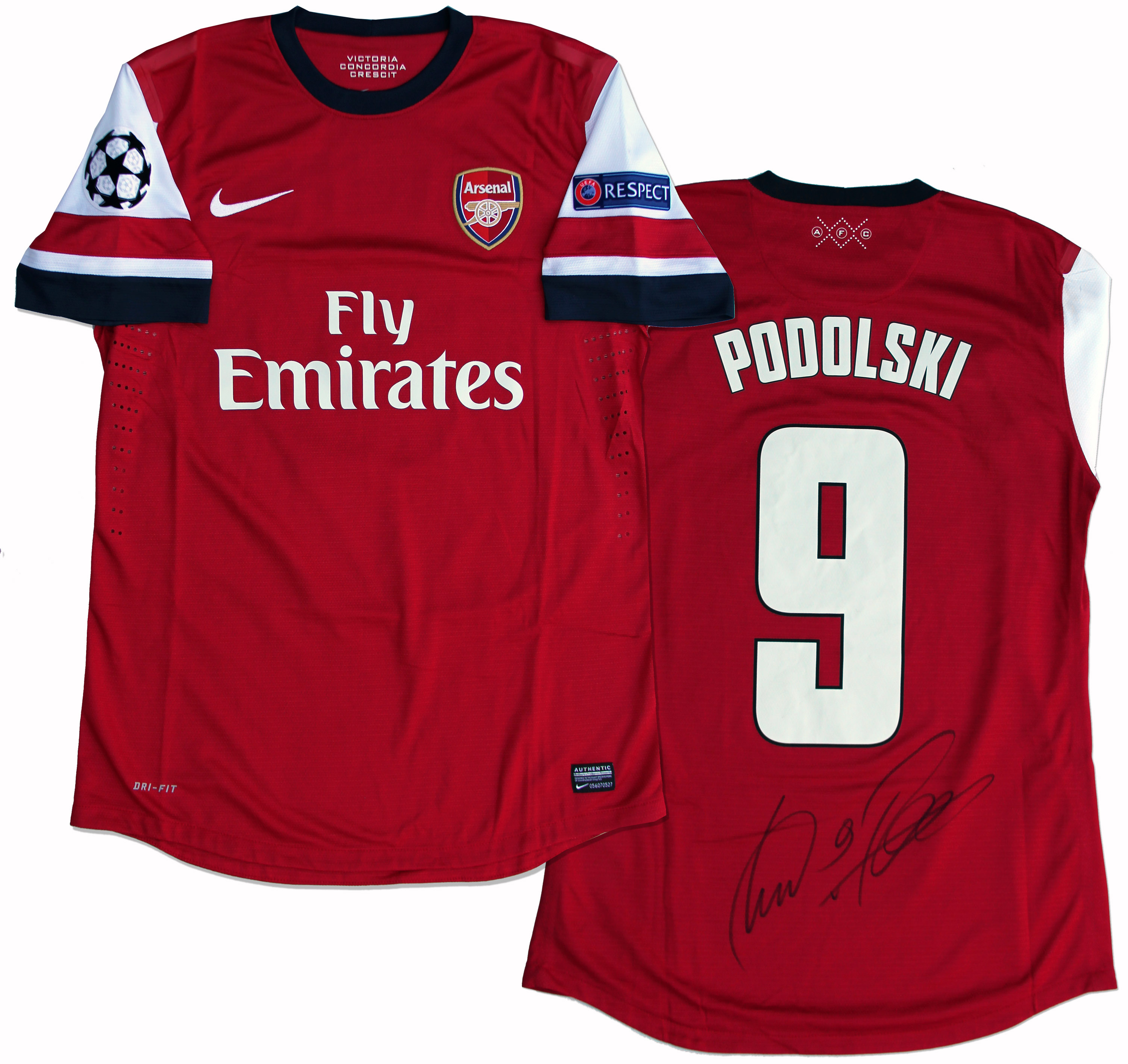 Lukas Podolski Match-Worn Arsenal 