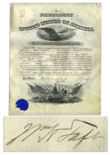 William Howard Taft Document Signed as President