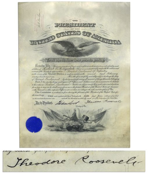 Theodore Roosevelt Document Signed as President