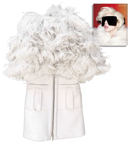 Lady Gaga Worn Moncler Gamme Rouge Jacket From ''Harper's Bazaar'' Cover Shoot