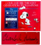 Charles Schulz Signed Peanuts Poster -- From a 1990 Golf Tournament -- Depicting Snoopy Biffing a Putt