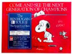 Charles Schulz Signed Peanuts Poster -- From a 1990 Golf Tournament -- Depicting Snoopy Biffing a Putt