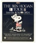 Charles Schulz Signed Peanuts Poster -- From a 1990 Golf Tournament -- Depicting Beloved Snoopy as a Golf Pro