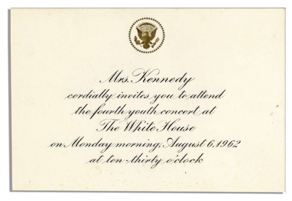 President John F. Kennedy Collection of White House Congratulations Cards , Invitations & Religious Cards 