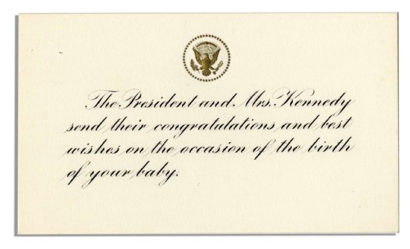 President John F. Kennedy Collection of White House Congratulations Cards , Invitations & Religious Cards 