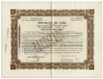Rare Che Guevara 1.5 Million Bond Signed as President of The National Bank of Cuba in 1960