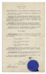 Fidel Castro Law Document Signed as Cuba's Prime Minister