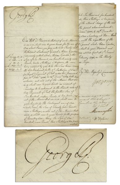 King George III Document Signed