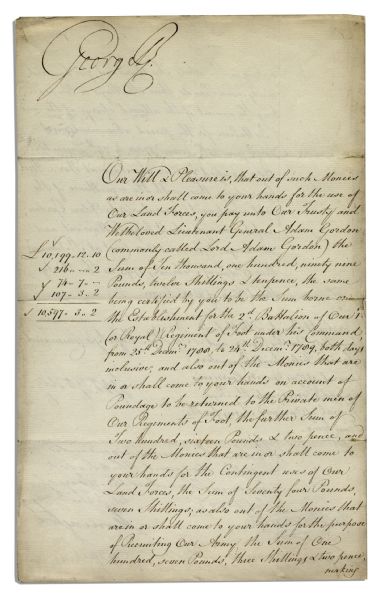 King George III Document Signed