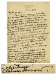 Clarence Darrow Autograph Letter Signed -- Regarding His Disdain for Prohibition -- ...I could write one or two stories on the values...of repealing the 18th Amendment...