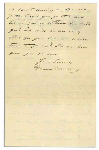 President-Elect Grover Cleveland 1885 Autograph Letter Signed -- Discussing Political Appointments in His Administration