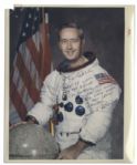 Apollo 9 Astronaut 8'' x 10'' Photos Signed -- All 3 Photos Are Dedicated to Apollo 13 Pilot Jack Swigert, From His Personal Collection