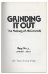 Ray Kroc Signed First Edition of ''Grinding It Out: The Making of McDonald's''