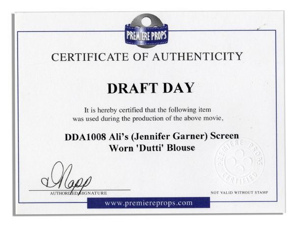 Jennifer Garner Screen Worn Blouse From ''Draft Day''