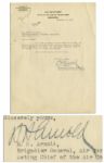 Five-Star General Hap Arnold Typed Letter Signed as Acting Chief of the Air Corps