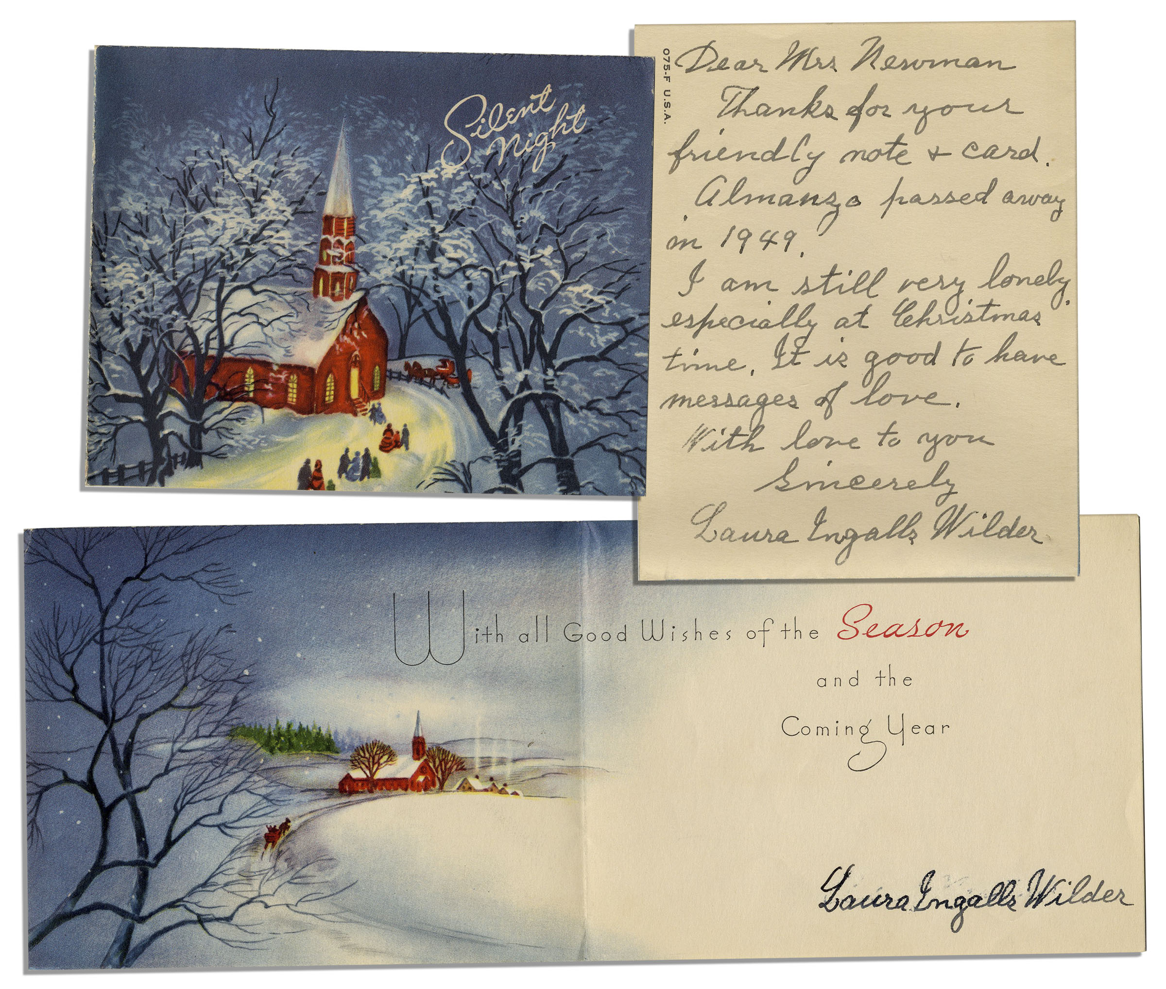 Lot Detail - Laura Ingalls Wilder Autograph Letter Signed Upon a Signed ...