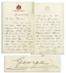 King George V Autograph Letter Signed 
