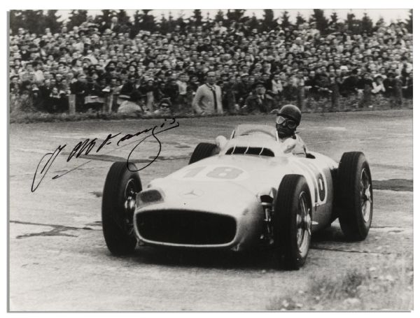 Formula One Race Car Driver Extraordinaire Juan Manuel Fangio Photo Signed