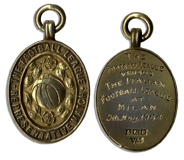 Football League Silver-Gilt Medal From The Representative Match With Italian Football League in 1964