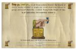 Flying Fickle Finger of Fate Award & Certificate From TV Series ''Rowan & Martin's Laugh-In'' -- Parody Award Given Out to Celebrities & Politicians
