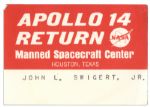 Jack Swigert Personally Owned NASA Lot of Apollo Badges, Launch Tickets & Return Passes