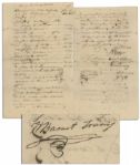 William Barret Travis 1833 Document Signed