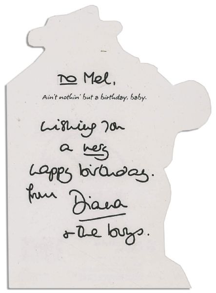 Diana, Princess of Wales Birthday Card With Her Autograph Note Signed Within