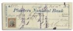 General George Custer Signed 1873 Check -- Made out to a Mrs. Clifton, Whom Famously Turned Out to Be a Male Posing as a Woman & Married to a Soldier in the 7th U.S. Cavalry