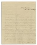 Jefferson Davis Manuscript Letter Signed & Varina Davis Autograph Letter Signed -- Each Mentioning President James Buchanan