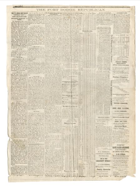 Original Printing of Abraham Lincoln's Preliminary Emancipation Proclamation -- ''...all persons held as slaves...shall be...forever free...'' -- From the ''Fort Dodge Republican'' Iowa Newspaper