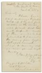 Thomas ''Stonewall'' Jackson Autograph Letter Signed Ordering ''...two of Anderson's Brigades moved up to the U.S. ford...to prevent the enemy from crossing the Rappahannock...''