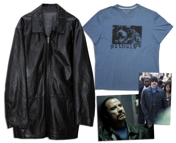 John Travolta ''Taking of Pelham 123'' Leather Jacket & T-Shirt