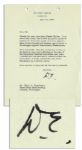 Eisenhower Letter Signed as President Regarding John Foster Dulles -- ...in the struggle against Imperialistic Communism...