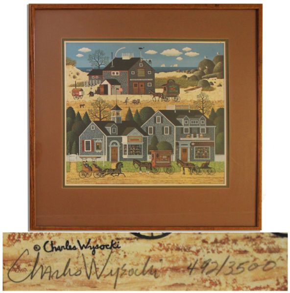 Charles Wysocki Chromolithograph -- Pencil Signed and Numbered -- 21.5'' x 22.5'' -- Fine