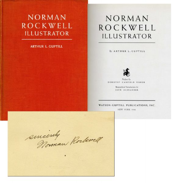 Norman Rockwell Biography Signed -- Fully Illustrated 1946 Edition of ''Norman Rockwell Illustrator'' Signed Clearly by Rockwell