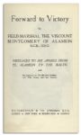Bernard Montgomery Signed Copy of His WWII Speeches, ''Forward to Victory'' -- Signed in 1946